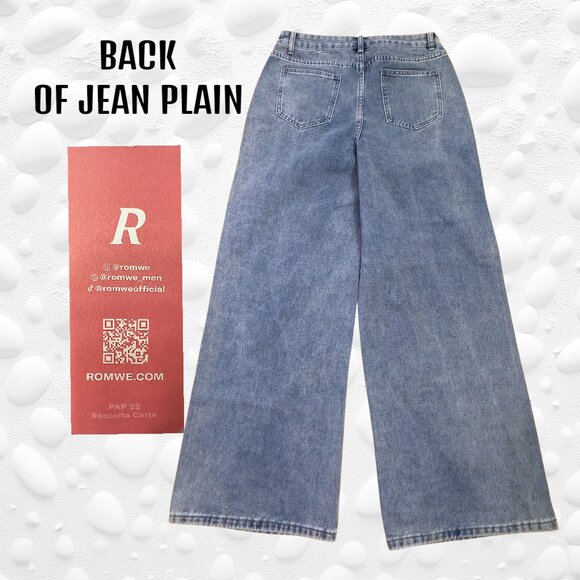 ROMWE Wide-Leg Graphic Cross Jeans – Size L - Picture 2 of 7